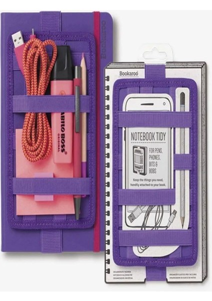 Bookaroo Pen Pouch Notebook Tıdy Mor Defter U Kılıf