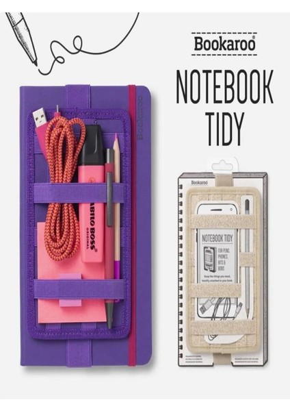 Bookaroo Pen Pouch Notebook Tıdy Mor Defter U Kılıf