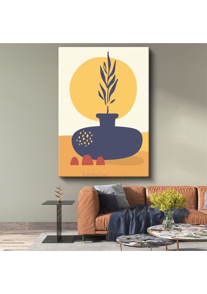 Güneş Enerjisi - Minimalist Bitki Kompozisyonu Kanvas Tablo
