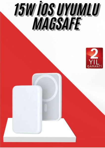 Ios Uyumlu Magsafe Kablosuz 15W Şarj Powerbank Magesafe
