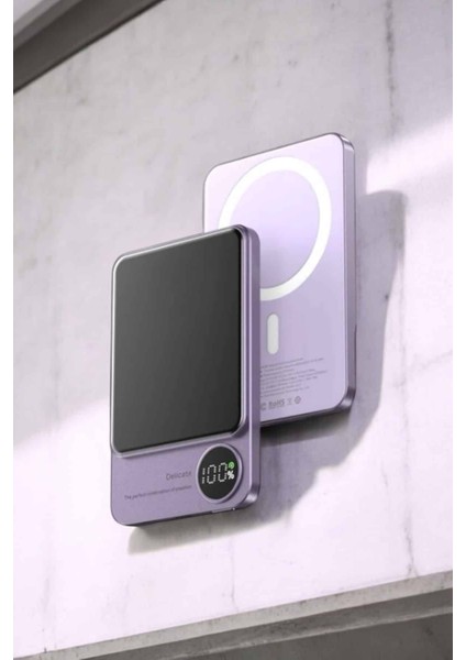 22.5W Magsafe Kablosuz Şarjlı Powerbank Dijital Ekran ve Hızlı Şarj