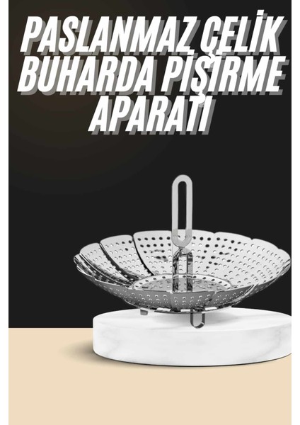 Buharda Pişirme Haşlama Aparatı Açılır Kapanır Paslanmaz Çelik Sebze Haşlama