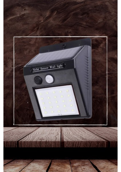 Teknorod Bahçe Aydınlatma Sensörlü Güneş Enerjili Duvar Lambası 40 LED Işık
