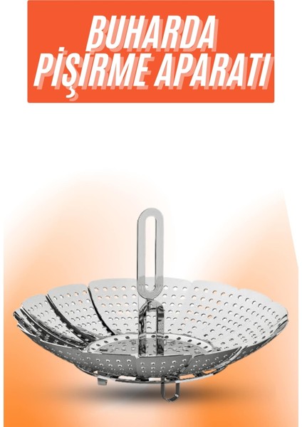 Buharda Pişirme Aparatı Katlanabilir Sebze Pişirme Haşlama Aparatı