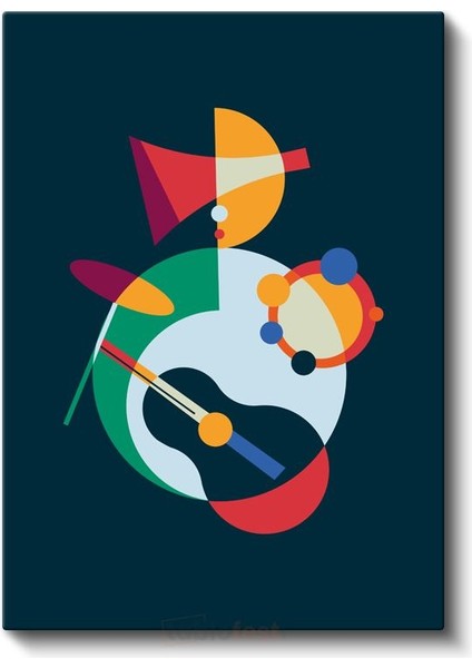 Renklerin Senfonisi - Geometrik Müzik Temalı Kanvas Tablo fiyatları