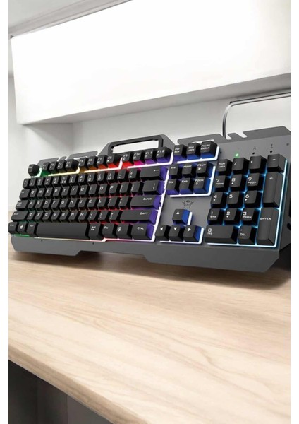 Teknorod Q Klavye Rgb Işıklı Klavye ve Mouse Seti Kablolu Mouse Hediyeliş