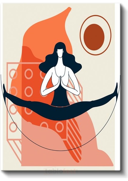 Ruhsal Denge - Minimalist Meditasyon Figürü Kanvas Tablo