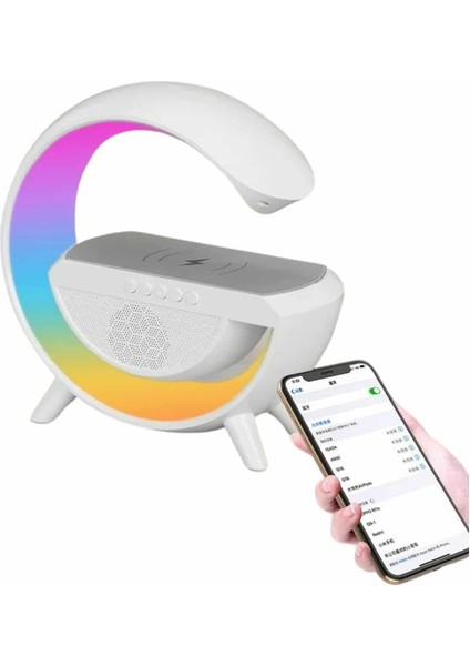 Bluetooth Hoparlör G Şekli Atmosfer Akıllı Rgb Lamba Wireless Kablosuz Şarj