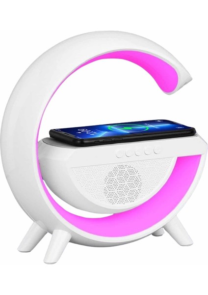 Bluetooth Hoparlör G Şekli Atmosfer Akıllı Rgb Lamba Wireless Kablosuz Şarj