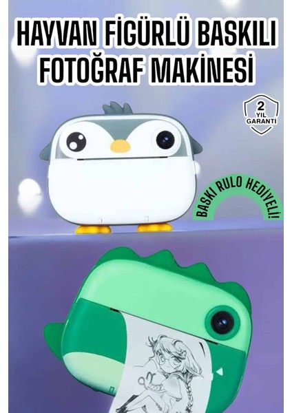 Teknorod Çocuklar Için Fotoğraf Makinesi Anlık Baskı Makinesi Hd Görüntü Kalitesi