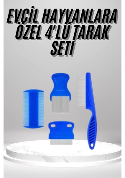 4'lü Bit Evcil Hayvan Tarak Seti Kedi Köpek Bit Tarak Seti Pire Tarağı