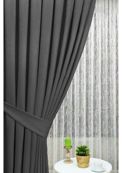 Antrasit Gri Kadifemsi Kumaş Pileli Fon Perde Petek Dokulu Yüksek Kalite Tek Kanat fiyatları