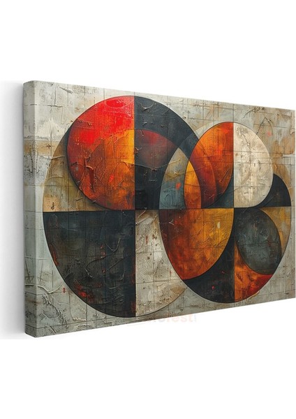 Geometrik Daireler - Modern Soyut Kompozisyon Kanvas Tablo modelleri
