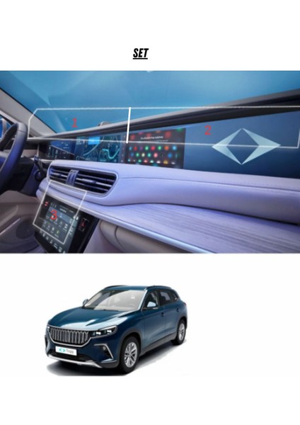 Togg T10X Ekran Koruyucu Dijital Gösterge Bilgi Multimedya Uyumlu Bütün Set 9h Nano Ekran Koruyucu modelleri