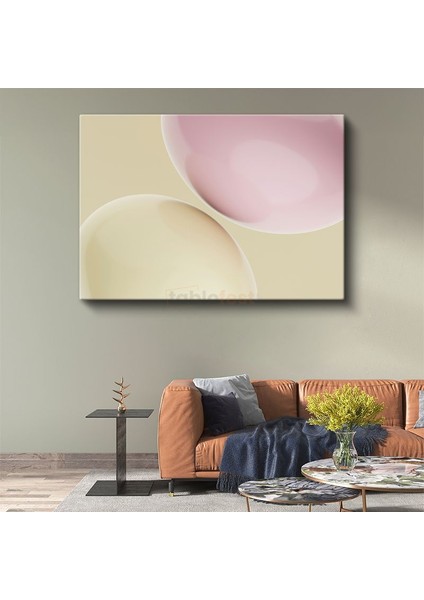 Minimalist Daireler - Pastel Geometrik Soyut Kanvas Tablo