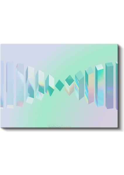 Holografik Küpler - Geometrik Mimari Soyut Kanvas Tablo fiyatları