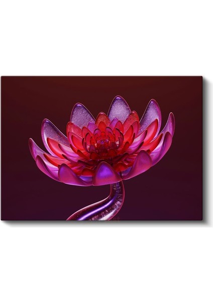 Kristal Lotus - Parlak Çiçek Vektörel Kanvas Tablo