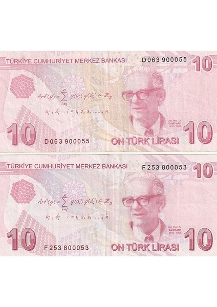 39963680EAC043A513 9.emisyon 10TÜRK Lirası Ççt+/ça Güzel Numara Kağıt Para