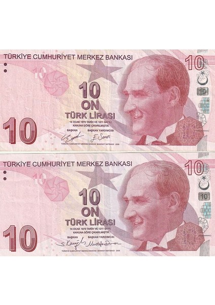 39963680EAC043A513 9.emisyon 10TÜRK Lirası Ççt+/ça Güzel Numara Kağıt Para