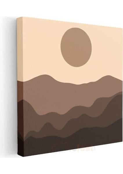 Minimalist Manzara - Sade Çizgilerle Dağ Silueti Kanvas Tablo