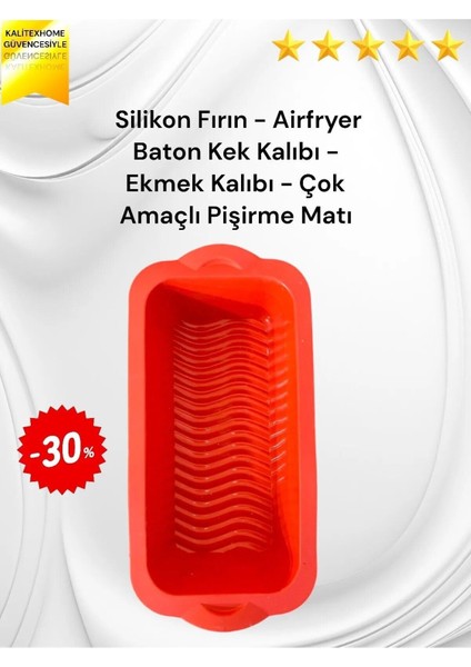 Silikon Fırın - Airfryer Baton Kek Kalıbı - Ekmek Kalıbı - Dubai Çikolatası Yapma Kabı