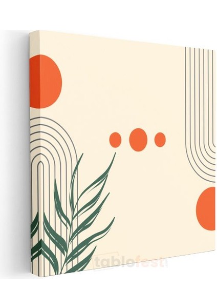 Minimalist Botanik - Modern Geometrik Çizgi Sanatı Kanvas Tablo modelleri