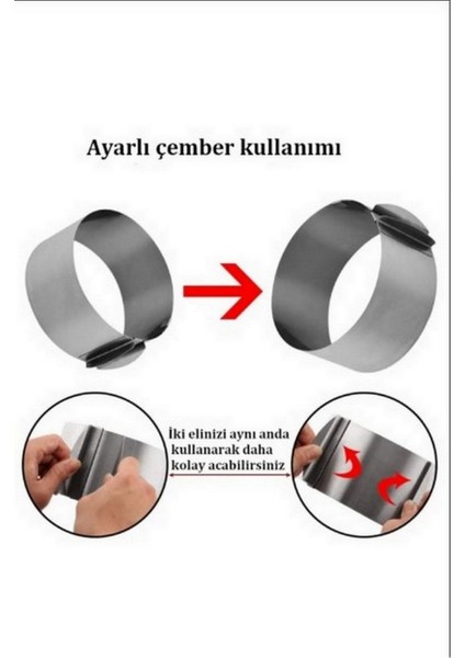 Narkalıp Kek Kalıbı Kare, Yuvarlak ve Destere 3 Lü Set Derinlik 10CM