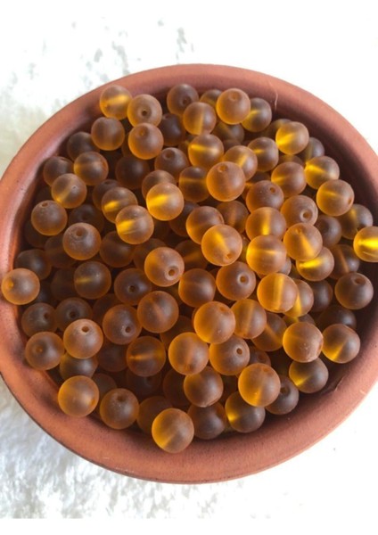 8mm Bal Köpüğü Yuvarlak Cam Boncuk - Takı Boncuğu - 50 Adet -