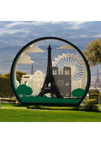 Paris Temalı Dekoratif Masa Üstü Obje – 21.5 x 4.5 x 18 cm