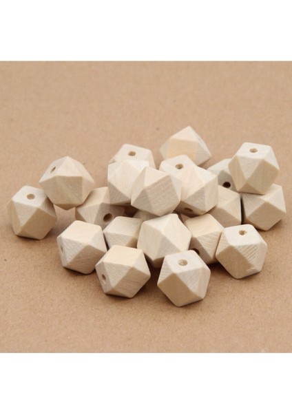 16MM Geometrik Desenli Elmas Kesim Ham Ahşap Tahta Boncuk (8 Adet) fiyatları