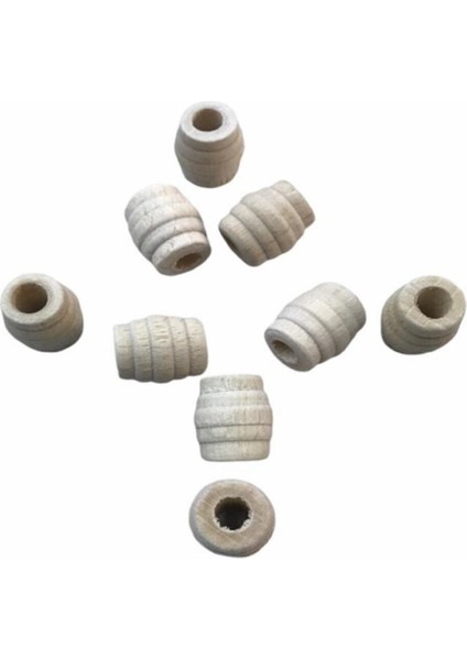 16 mm Makarna Model Ham Ahşap Boncuk - 25 Adet