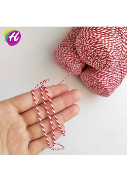 Kırmızı Beyaz Marteniçka Boncuk Ipi - Bileklik Ipi ( 0rt. 70 Metre )