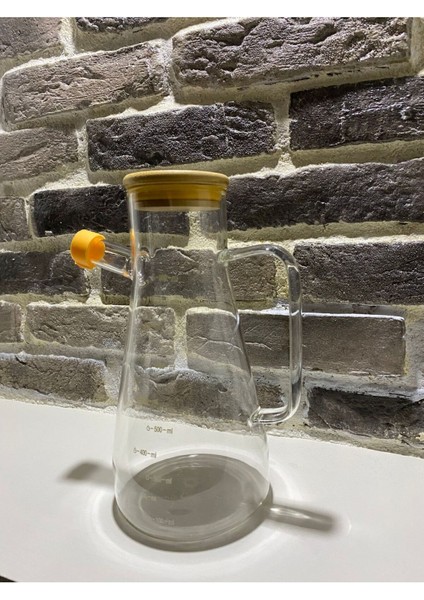 Bambu kapaklı 900 ml cam yağ şişesi, şeffaf ve şık tasarım, 3 adet fırsatları