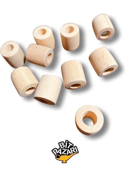 20 mm Ham Işlenmemiş Boru Ahşap Boncuk - 10 Adet - fiyatları