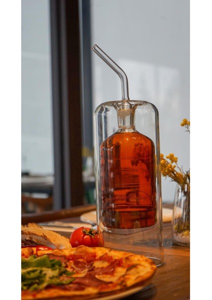 Şeffaf Amber Yağdanlık, 300 ml, gri renk, estetik ve kullanışlı çift paket fiyatları