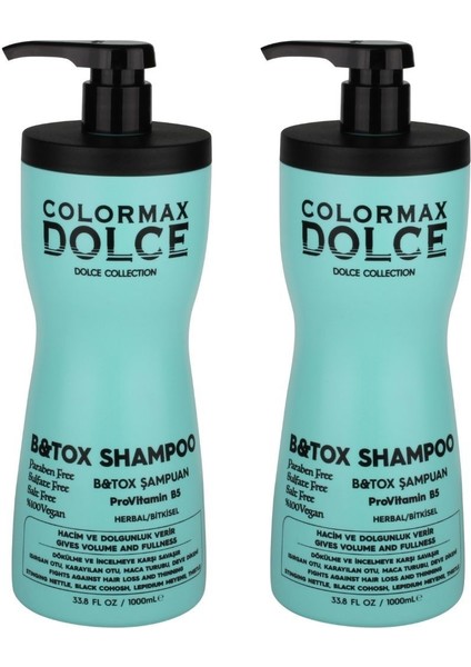 New Series B&tox Kompleks Provitamin B5 Vegan Şampuan 1000 ml 2 Adet