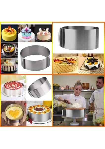 Narkalıp Kek Kalıbı Kare, Yuvarlak Ve Destere 3 Lü Set Derinlik 8 cm