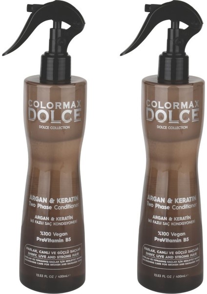 New Series Argan&keratin Iki Fazlı Saç Kondisyoner / Sprey / Fön Suyu 400 ml 2 Adet