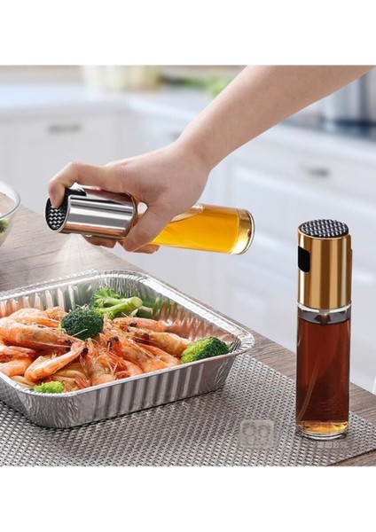 Şeffaf cam sprey şişe, zeytinyağı ve sirke püskürtücü, 500-749 ml, turuncu renk