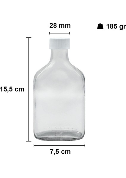200 ml şeffaf cam şişe, 15 adet, sızdırmaz beyaz kapak, renk: beyaz fiyatları