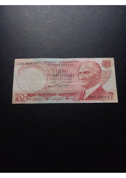 39963680E70B0A6689 6.emisyon 20TÜRK Lirası 000117 Ççt Eski Kağıt Para