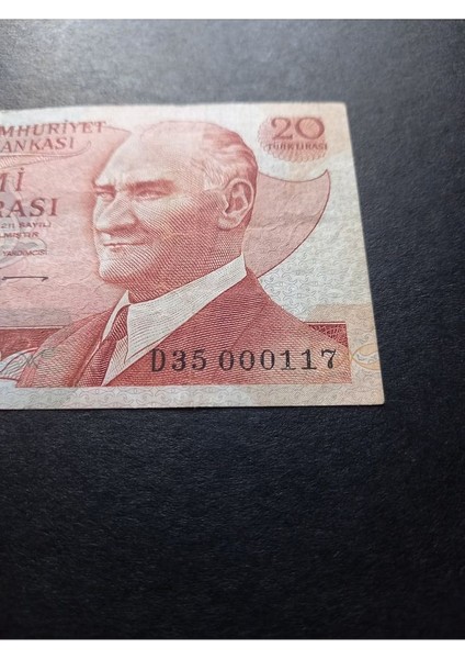 39963680E70B0A6689 6.emisyon 20TÜRK Lirası 000117 Ççt Eski Kağıt Para