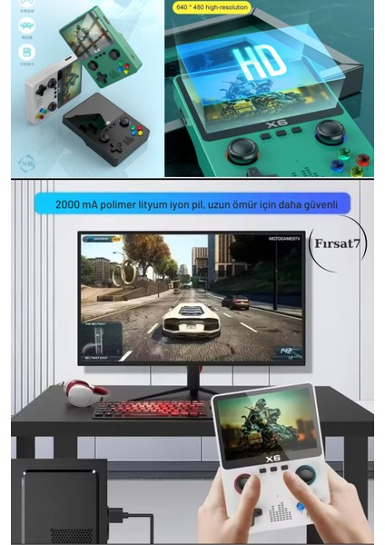 X6 Oyun Konsolu +10.000 Oyun Hd Ekran 2000MAH Tv Bağlanabilir Dual 3D Joystick Oyun Konsolu fırsatları