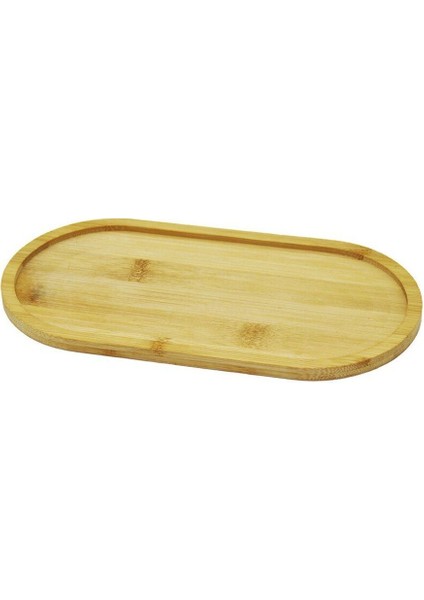 Renkli oval ahşap bambu yağdanlık altlığı 12x23cm, doğal ve şık tasarım