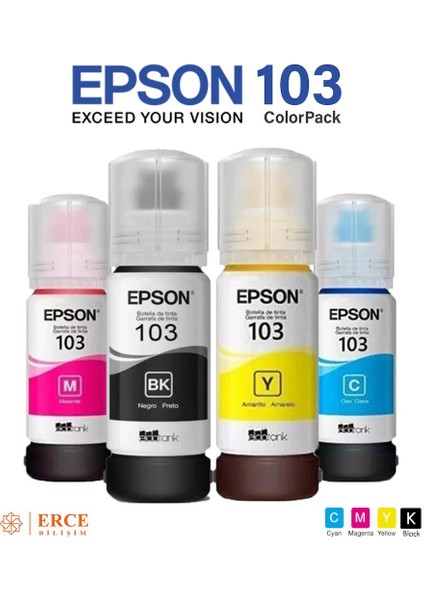 Epson 103 C13T00S64A L1110 Multipack Şişe Mürekkep Seti