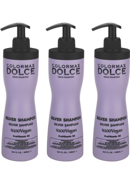 Dolce New Series Silver Turunculaşma Karşı Tı Provitamin B5 Vegan Şampuan 500 ml 3 Adet