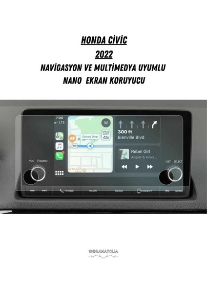Honda Civic 2022 7 Inç Navigasyon ve Multimedya Uyumlu Nano Ekran Koruyucu