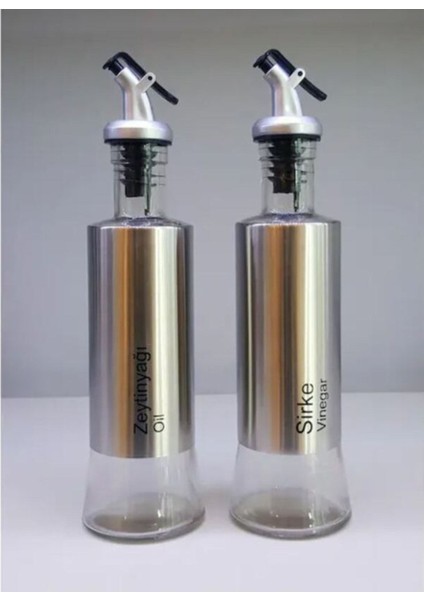 Şık 2'li metal standlı cam yağlık ve sirkelik seti, estetik ve kullanışlı tasarım, beyaz fiyatları
