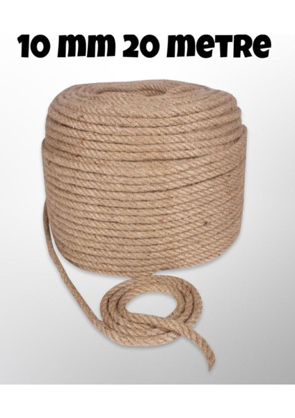 Jüt Halat Ip 10MM 20 Metre , Kendir Ip , Hasır Ip - Dekor Ipi
