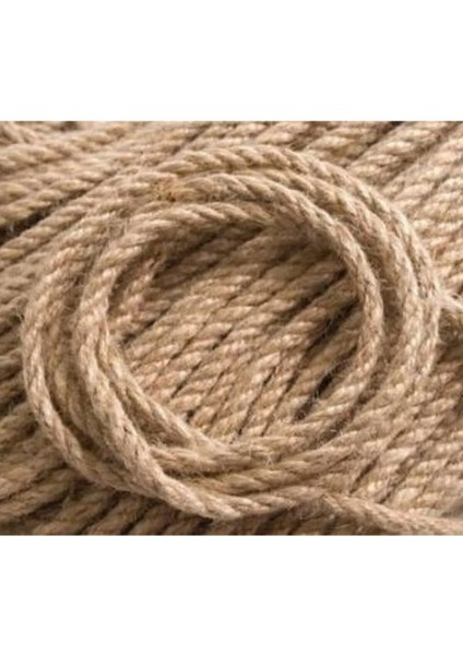 Nev Hasır Ip 6mm 3 Metre (Jüt Halat Kendir Doğal Ip) 6 Milim Kalınlık 3 Metre Uzunluk